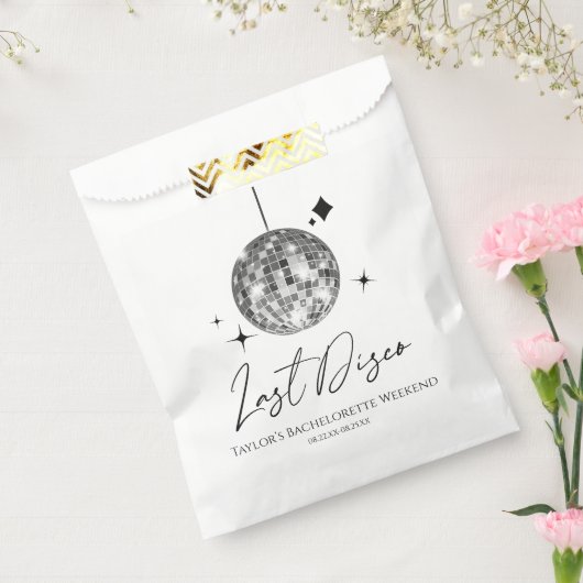 Zilveren Disco Ball Laatste Disco Bachelorette Par Bedankzakje (Gezegeld)