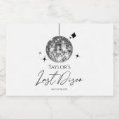 Zilveren Disco Ball Laatste Disco Bachelorette Par Sparkling Wijnetiket (Enkel label)