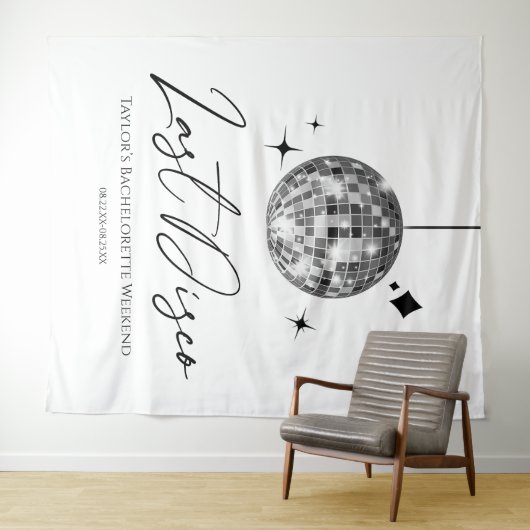Zilveren Disco Ball Laatste Disco Bachelorette Par Wandkleed (In Situ (horizontaal))