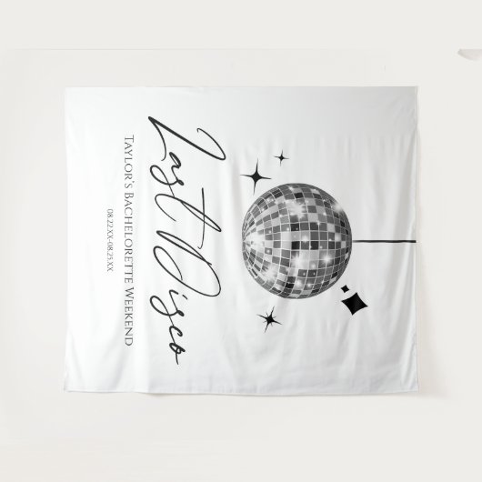 Zilveren Disco Ball Laatste Disco Bachelorette Par Wandkleed (Voorkant (horizontaal))