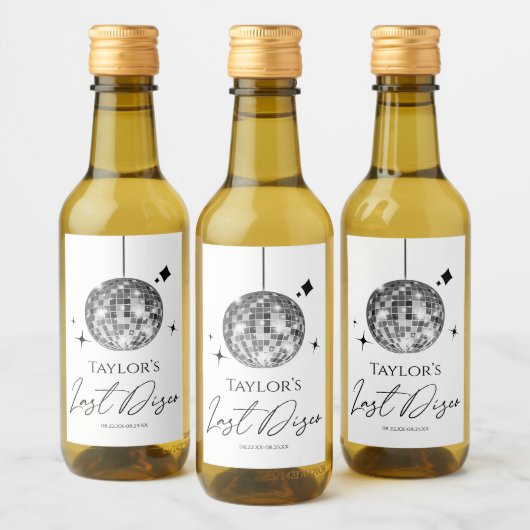 Zilveren Disco Ball Laatste Disco Bachelorette Par Wijn Etiket (Flessen)