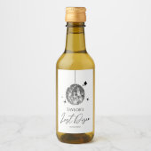 Zilveren Disco Ball Laatste Disco Bachelorette Par Wijn Etiket (Voorkant)