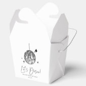 Zilveren Disco Ball Laten we Disco Verjaardagsfees Bedankdoosjes (Geopend)