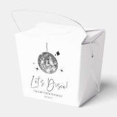 Zilveren Disco Ball Laten we Disco Verjaardagsfees Bedankdoosjes (Achterkant)