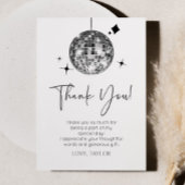 Zilveren Disco Ball Laten we Disco Verjaardagsfees Bedankkaart