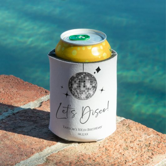 Zilveren Disco Ball Laten we Disco Verjaardagsfees Blikjeskoeler (Insitu Zwembad)