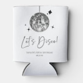 Zilveren Disco Ball Laten we Disco Verjaardagsfees Blikjeskoeler (Voorkant)