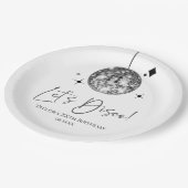 Zilveren Disco Ball Laten we Disco Verjaardagsfees Papieren Bordje (Gekanteld)