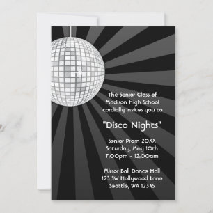 Zilveren Disco Ball Party Dance Prom Formal Kaart