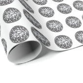 Zilveren Disco Ball Patroon Cadeaupapier (Rol Hoek)