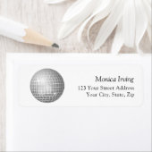 Zilveren Disco Ball Retro 70s Retouradres Etiket (Insitu)