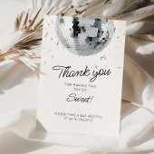 Zilveren Disco Ball Verjaardag Bedankkaart