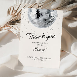 Zilveren Disco Ball Verjaardag Bedankkaart