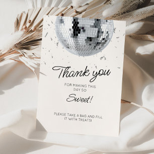 Zilveren Disco Ball Verjaardag Bedankkaart