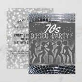 Zilveren disco dansfeest | Retro 70's themafeest Kaart (Voorkant / Achterkant)