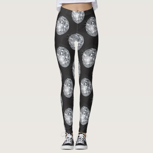 zilveren disco-leggings leggings (Voorkant)