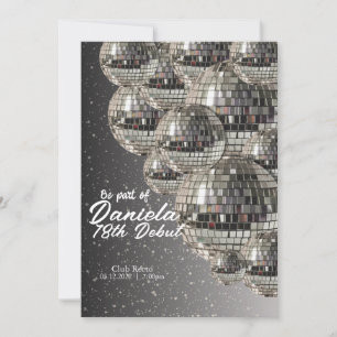Zilveren Discobal 18e verjaardag Uitnodiging