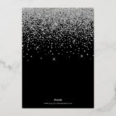 Zilveren Discobal Nieuwjaarsfeest Folie Uitnodiging (Achterkant)