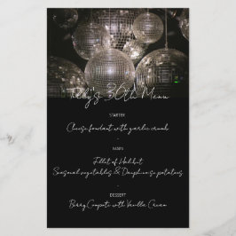 Zilveren discobal verjaardag diner menu