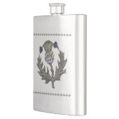 Zilveren distel op roestvrij flacon (Links)