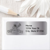 Zilveren doelman retouradreslabels etiket (Insitu)