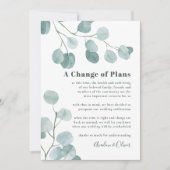 Zilveren Dollar Eucalyptus bruiloft uitstel Kaart (Voorkant)