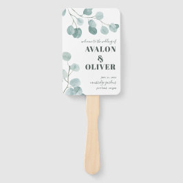 Zilveren Dollar Eucalyptus Dank u bruiloft Handwaaier