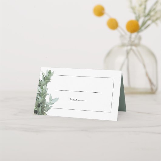 Zilveren Dollar Eucalyptus Trouwplaatskaart Plaatskaartje (Voorkant)