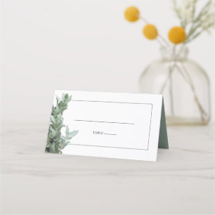 Zilveren Dollar Eucalyptus Trouwplaatskaart Plaatskaartje