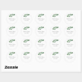 Zilveren Dollar Eucalyptus Trouwstickers Ronde Sticker (Vel)