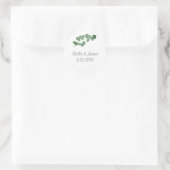 Zilveren Dollar Eucalyptus Trouwstickers Ronde Sticker (Tas)