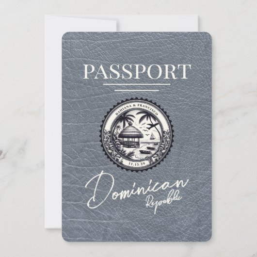 Zilveren Dominicaanse Republiek Paspoort Huwelijk Kaart (Achterkant)