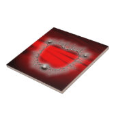 Zilveren Draadframe Mandelbrot Fractal Tegeltje (Zijkant)