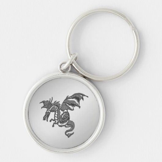Zilveren Draak Sleutelhanger (Voorkant)