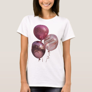 Zilveren 'DRIE ROZE BALLONNEN' Tekst Design met Ar T-shirt