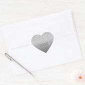 Zilveren Drip Glitter Glam Elegante Trouw Hart Sticker (Envelop)
