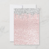 Zilveren druppels Roze bruiloft Bridal Sweet 16de  Kaart (Achterkant)