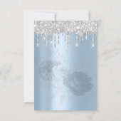 Zilveren druppels rozen rokerige blauwe bruids Swe Kaart (Achterkant)
