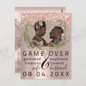 Zilveren druppelsLeuke Bloemen Foto Opslagdatum Briefkaart (Voorkant / Achterkant)