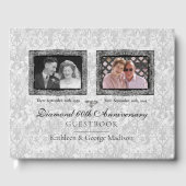Zilveren Dubbele Foto Diamant Jubileum Gastenboek (Voorkant)