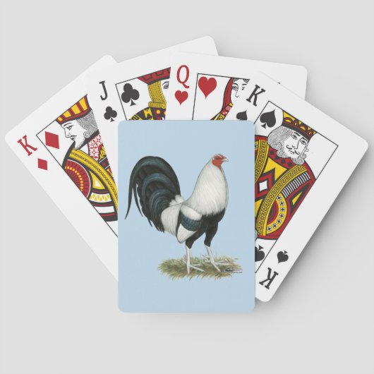 Zilveren Duckwing Gamecock Speelkaarten (Achterkant)