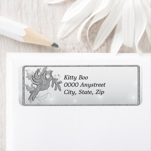 zilveren duif etiket (Insitu)