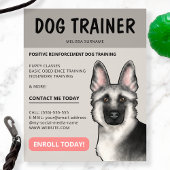 Zilveren Duitse Herder Hond Trainer Pet Service Flyer