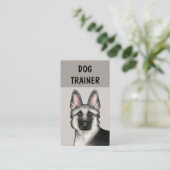Zilveren Duitse Herder Hond Trainer Pet Services Visitekaartje (Staand voorkant)