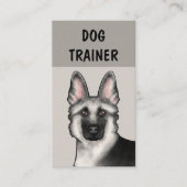 Zilveren Duitse Herder Hond Trainer Pet Services Visitekaartje (Voorkant)