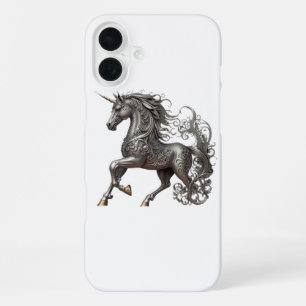 ZILVEREN EENHOORN iPhone 16 PLUS HOESJE