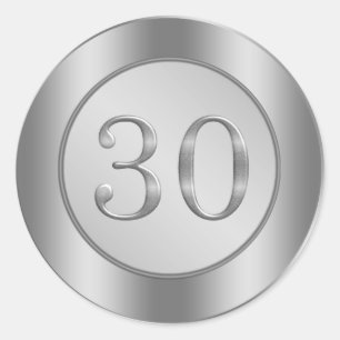 Zilveren effect 30e bruiloft Jubileum Sticker