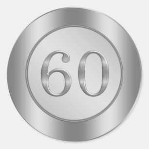 Zilveren effect 60e bruiloft Jubileum Sticker
