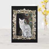 Zilveren Egyptische Mau Kaart (Gele Bloem)