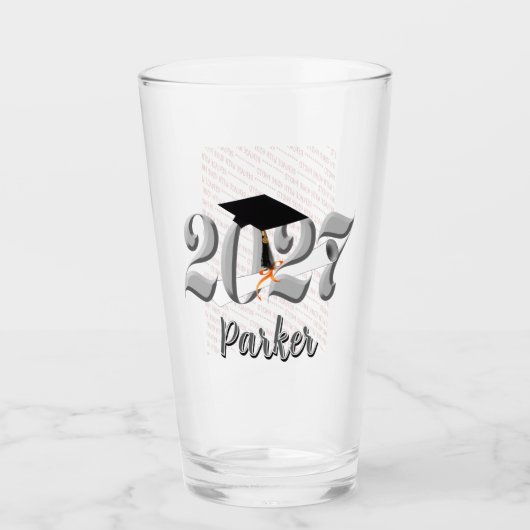 Zilveren eindexamenklas 2027 Foto afstuderen Glas (Voorkant)